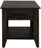 International Furniture Direct Teak Stained Dark End Table-3