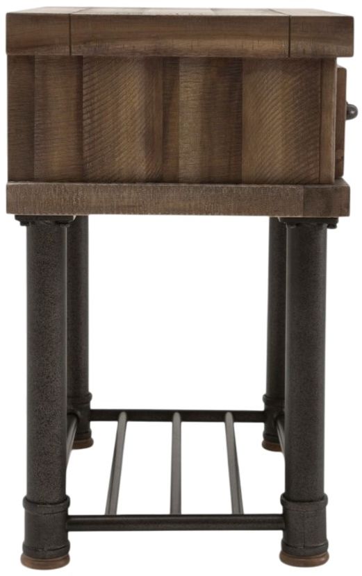 Michael Amini® Crossings Reclaimed Barn Side Table with Gunmetal Black  Base-3