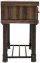 Michael Amini® Crossings Reclaimed Barn Side Table with Gunmetal Black Base-3