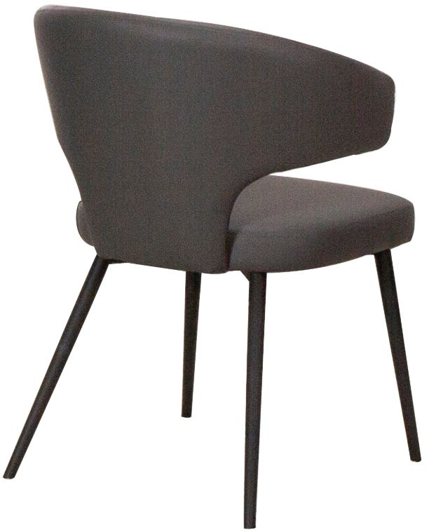 Cramco Casia Charcoal Gray/Matte Black Dining Side Chair-3