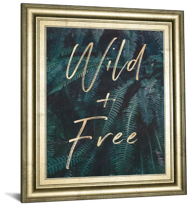 Classy Art Â Wild and Free Gold and Green Ferns by Nature Magick Wall Art-1