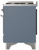Ilve® Majestic III 40" Blue Gray Pro Style Dual Fuel Natural Gas Range with Solid Door and Chrome Trim-4