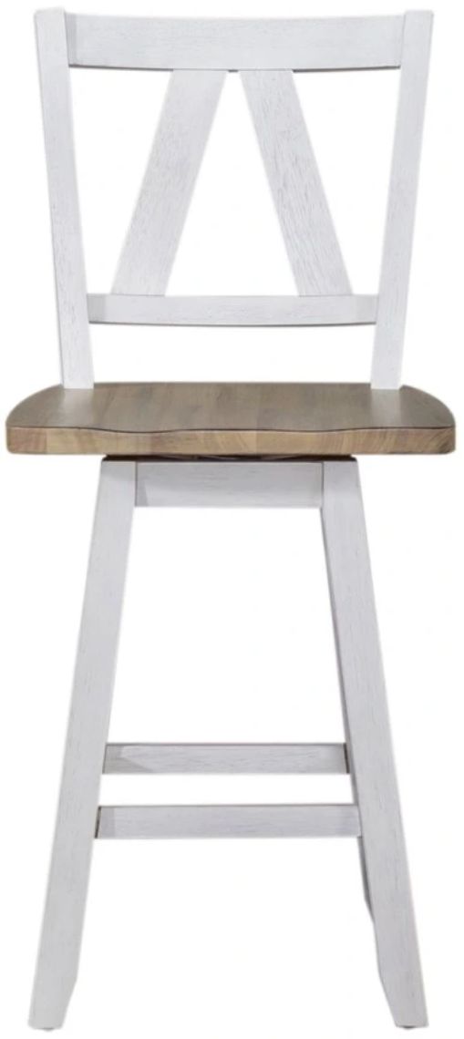 Liberty Furniture Lindsey Farm Sandstone/Weathered White Counter Height Swivel Chair-2