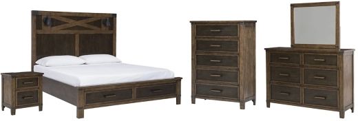 Benchcraft® Wyattfield 5-Piece Two-Tone King Storage Panel Bed Set-0