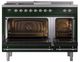 Ilve® Nostalgie II Noblesse 48'' Emerald Green Pro Style Dual Fuel Range with Chrome Trim-2