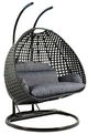 Elements International Playa Black Olefin/Steel Double Swing Chair-0
