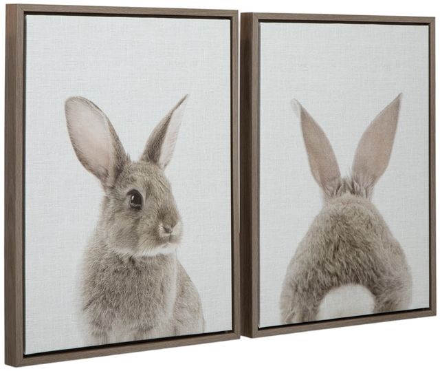 Signature Design by Ashley® Wittley 2-Piece Gray Bunny Wall Art-1