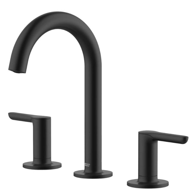 American Standard Studio® S Matte Black 8" Widespread 2-Handle Bathroom Faucet with Lever Handles-4