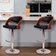 Armen Living Malibu Black/Walnut Adjustable Bar Stool-3