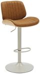 Armen Living Brock 2-Piece Camel/Ivory/Oak Barstool Set-0