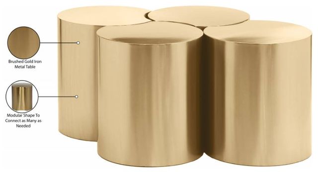 Meridian Furniture Dimple 4-Piece Gold 20" Modular Nesting Coffee Table Set-3