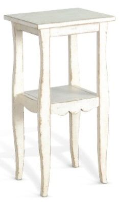 Sunny Designs™ White Sand End Table with Lower Shelf
