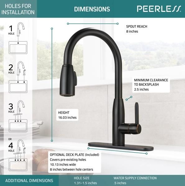 Peerless Tunbridge™ Oil Rubbed Bronze Single Handle Pull-Down Kitchen Faucet-4