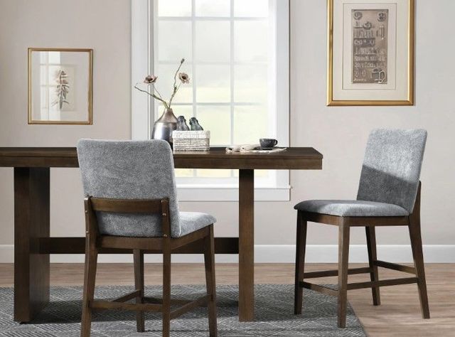 New Classic® Home Furnishings Kody 2-Piece Forest Stone Gray/Walnut Upholstered Counter Stool Set-1