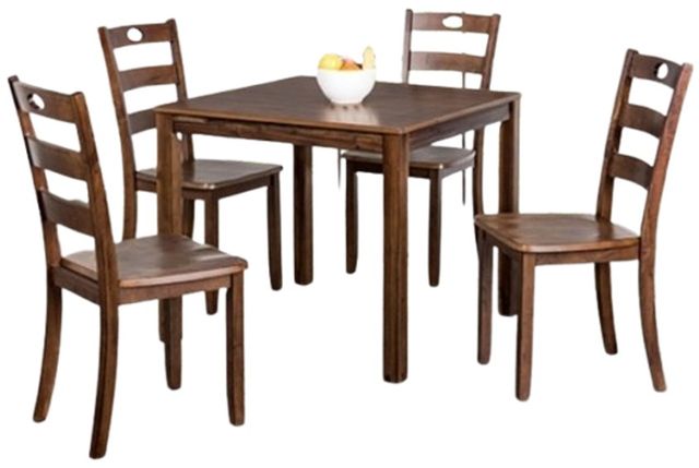 Furniture of America® Lubbock 5-Piece Walnut Dining Table Set-0