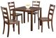 Furniture of America® Lubbock 5-Piece Walnut Dining Table Set-0