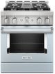 KitchenAid® 30" Misty Blue Smart Pro Style Gas Range-0