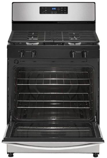 Whirlpool® 30" Stainless Steel Freestanding Gas Range with Broiler Drawer-1