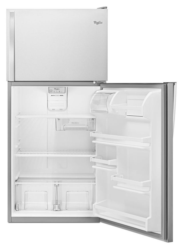 Whirlpool® 18.2 Cu. Ft. Monochromatic Stainless Steel Top Freezer Refrigerator-3