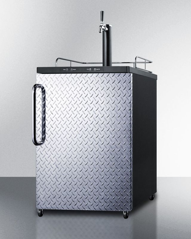 Summit® 5.6 Cu. Ft. Diamond Plate Beer Cooler/Kegerator-1