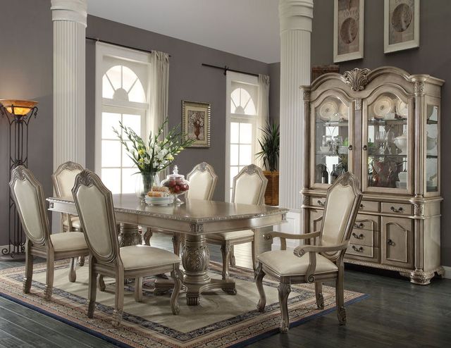 ACME Furniture Chateau De Ville Antique White Dining Table-3