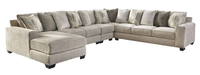 Benchcraft® Ardsley 2-Piece Pewter Sectional with Ottoman-1