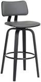 Armen Living Pico Gray/Black Swivel Bar Stool-0