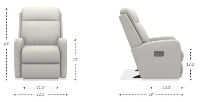 La-Z-Boy® Finley Smoke Power Rocking Recliner with Headrest and Lumbar-3