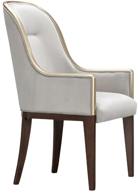 Michael Amini® Houston Mushroom Gray/Walnut Arm Chair-0