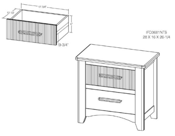 International Furniture Direct Ridge Light Gray Nightstand-2