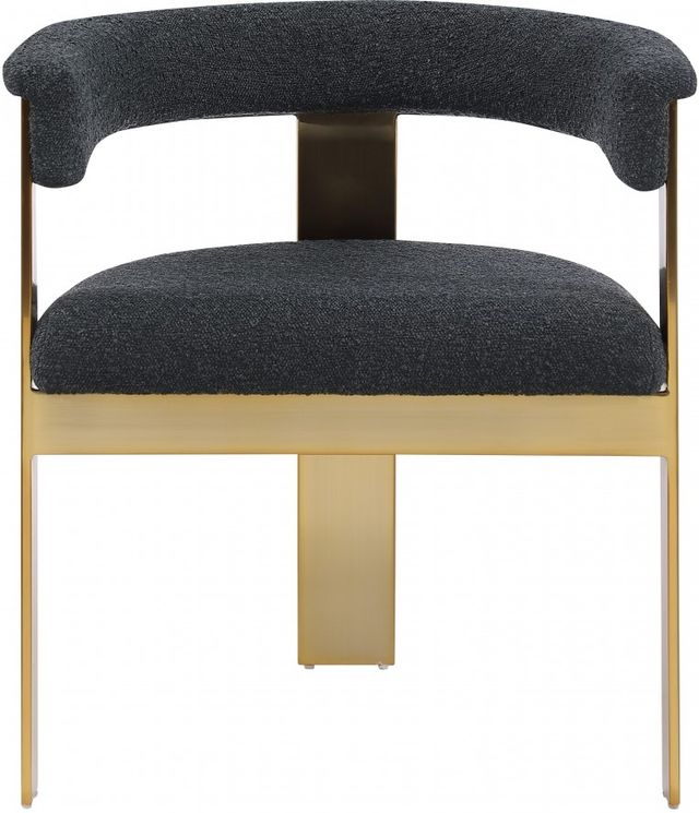 Meridian Furniture Romeo Black/Brushed Gold Boucle Upholstered Dining Chair-1