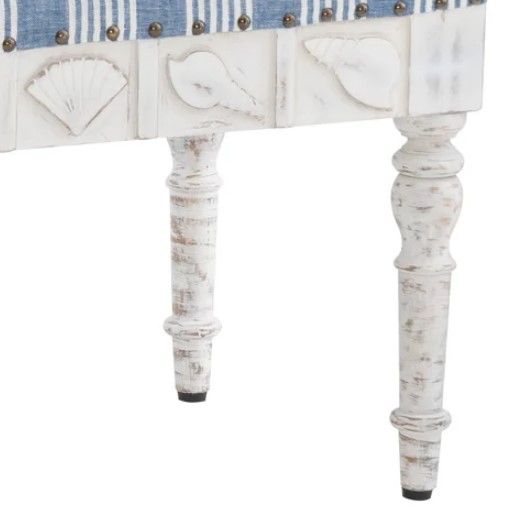 Powell® Sally Denim/White Small Seashell Bench-2