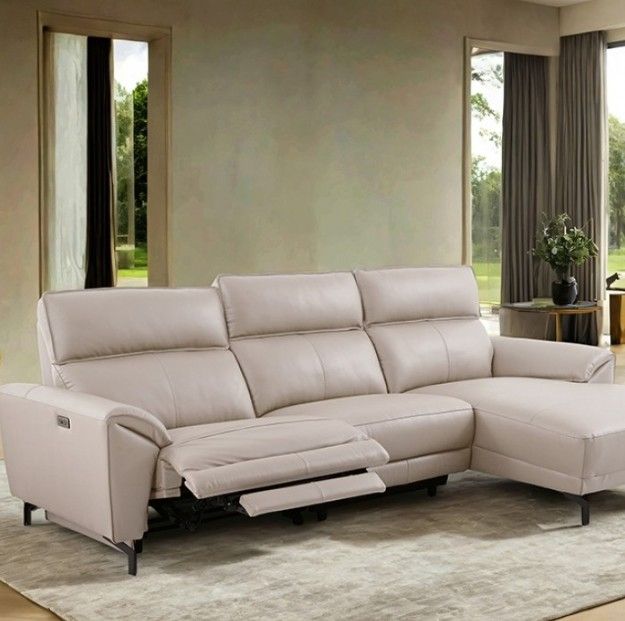 Furniture of America® Theola Off-White Power Reclining Sectional with Right Chaise-0