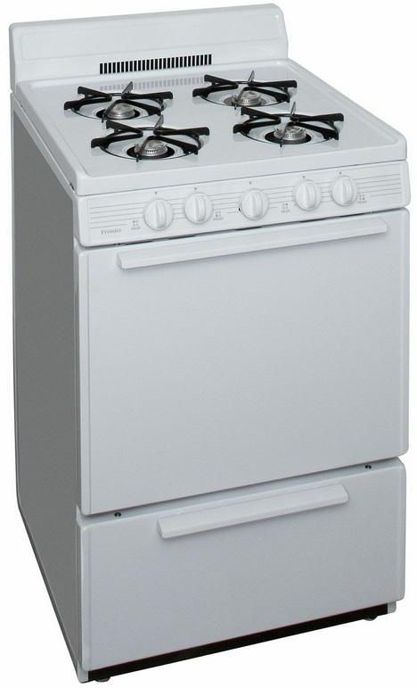 Premier 24" White Freestanding Gas Range-1