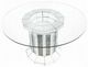 ACME Furniture Noralie Glass Top Dining Table with Column Mirrored Base-3