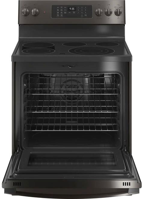 GE Profile™ 30" Fingerprint Resistant Black Stainless Steel Free Standing Electric Range-1