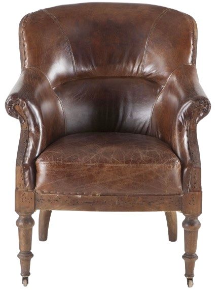 Home Trends & Design Grosvenor Shakespeare Vintage Cigar/Walnut Accent Chair-1