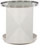 Bernhardt Axiom Glass Top Side Table with Linear Grey Base-2