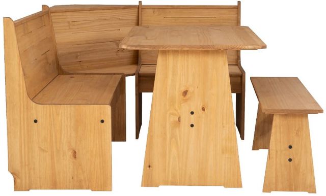 Linon Willow 3-Piece Natural Corner Nook Set-3
