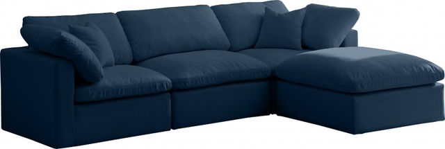 Meridian Furniture Plush Navy Velvet Standard Cloud Modular Sectional-0
