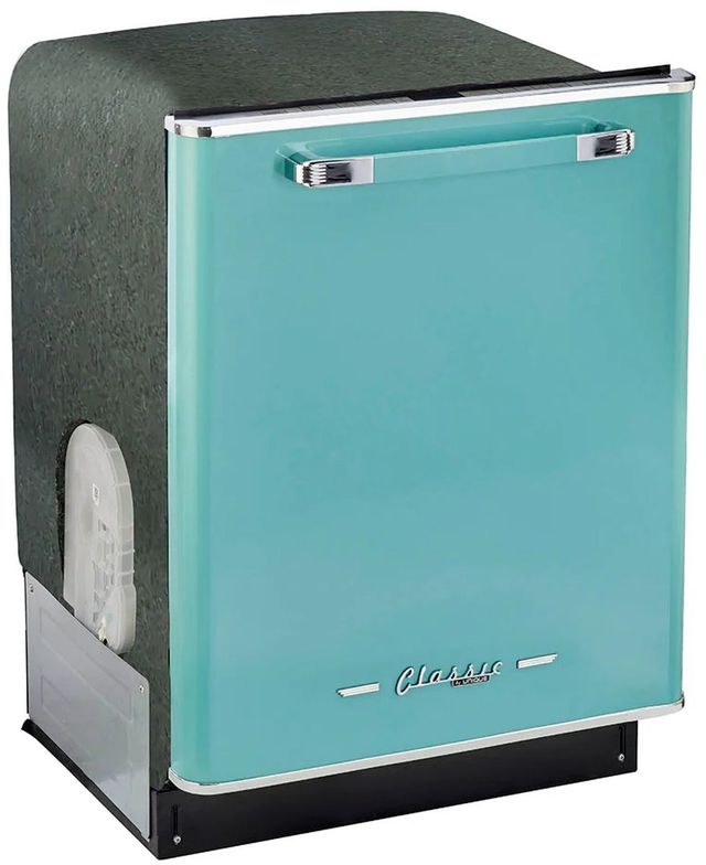Unique® Appliances Classic Retro 24" Ocean Mist Turquoise Built In Dishwasher-2