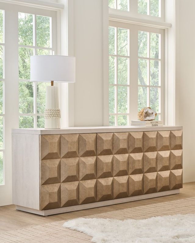 Universal Explore Home™ Avaline Antique Silver Leaf/White Oak Dolce Credenza-1