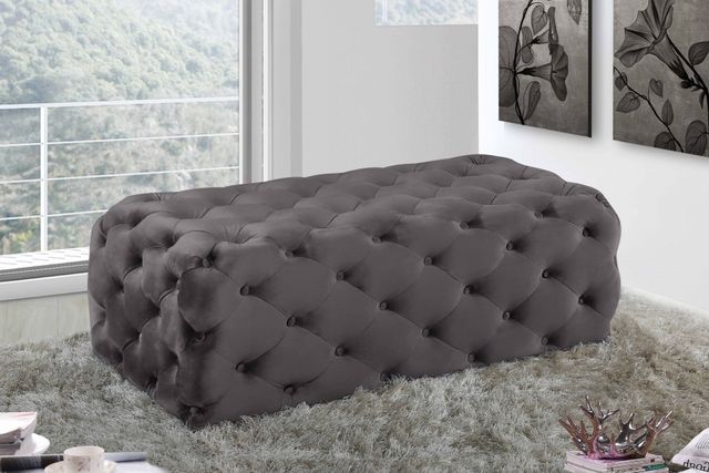 Meridian Furniture Casey Grey Velvet Bench-1