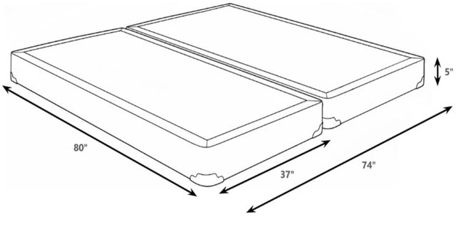 Coaster® Mercer Gray 5'' Split Eastern King Low Profile Box Spring Foundation, Includes 2 Pieces-2