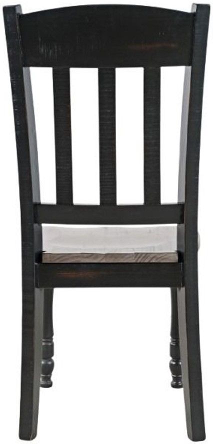 Jofran Inc. Madison County Vintage Black Slatback Dining Side Chair-3