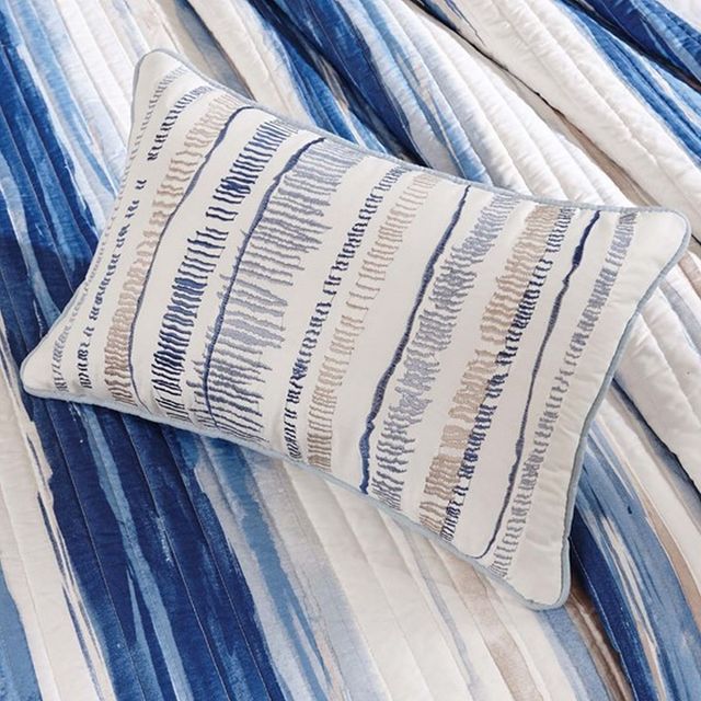 Olliix by Madison Park Blue Full/Queen Marina 6-Piece Quilted Coverlet Set-4