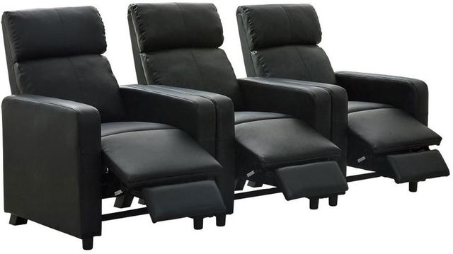 Coaster® Toohey 3-Piece Black Manual Reclining Theater Seating Set-3