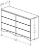 Perdue Woodworks 20,000 Essential Brown 58" 6-Drawer Chest-2