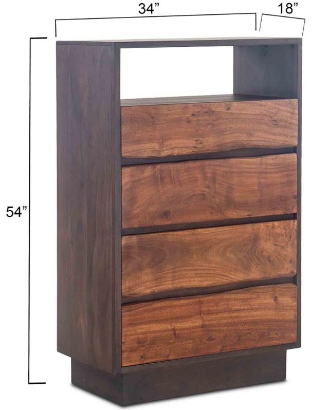 Home Trends & Design San Marino Java Brown/Raw Walnut Chest-3