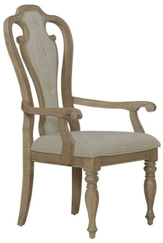Liberty Furniture Magnolia Manor Ivory/Weathered Bisque Upholstered Splat Back Arm Chair-0